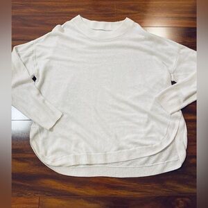 J. Crew Minimalist White Crewneck Linen blend Sweater size medium